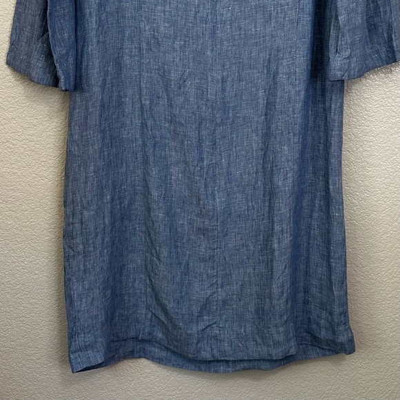 Boden Laurie 100% Linen Blue Chambray Two Pockets Shift Dress, Size 12L - Picture 9 of 12